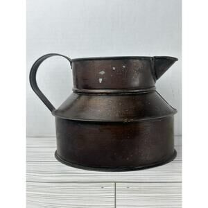 Primitive Antique Copper Tin Watering Can w/ Soldered Seams Original Surface